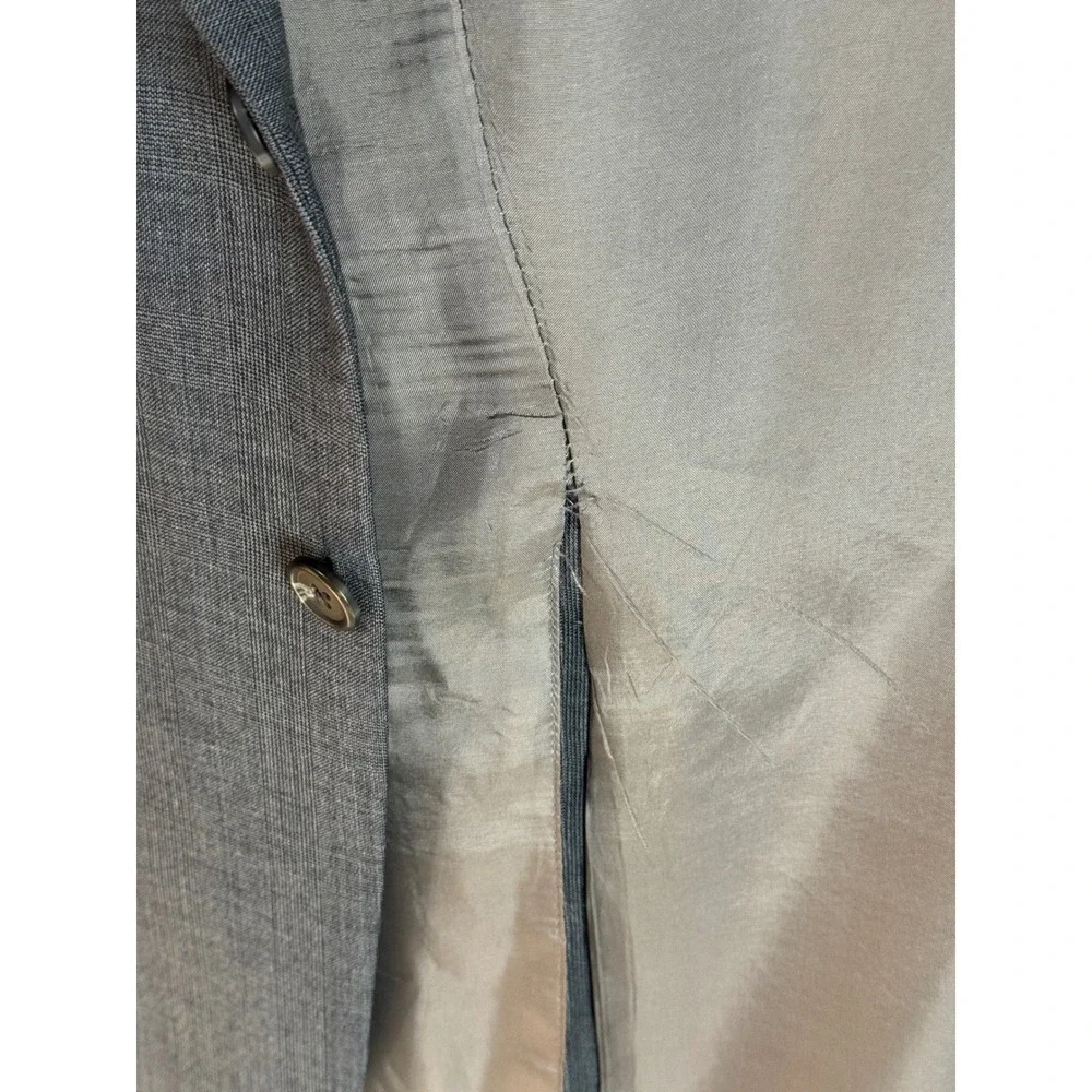 Lauren Ralph‎ Lauren Wool Blazer 50R Gray Plaid Sport Coat Made in Canada